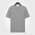 T-shirt en tricot à manches courtes en soie glacée pour hommes en variante de couleur grise - M / Hauts / Gris