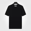 Premium men's breathable black ice silk knitted short-sleeved T-shirt with crew neck - Black