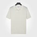 Polo casual da uomo in maglia di seta di ghiaccio nel colore bianco panna - Taglia M / Top / Bianco