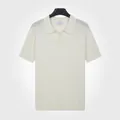 Business casual ice silk knit polo shirt for men in off-white color - M / Tops / White