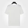 Men's white ice silk crew neck T-shirt with ribbed knit texture variant for summer - White 7065