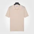 Men's premium business casual ice silk knit short-sleeve polo in light orange - M / Tops / Light Orange