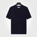 Men's premium ice silk knit short sleeve T-shirt with crew neck in navy blue royal blue - Sapphire Blue
