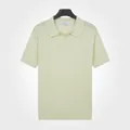 Polo en tricot à manches courtes en soie glacée pour homme de couleur jaune clair - M / Hauts / Jaune