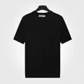 T-shirt classique noir en maille de soie pour homme avec texture côtelée et col rond - M / Hauts / Noir 7065
