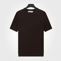 Haut en tricot à manches courtes pour hommes en soie glacée couleur café foncé - M / Hauts / Café 7065