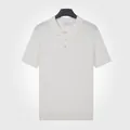 Classic white men's short sleeve polo shirt in ice silk knit for business leisure - White