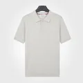 Men's premium ice silk knit short sleeve Polo shirt in elegant apricot beige colour variant - Apricot