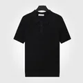 Polo da uomo nera in maglia di seta ghiacciata rinfrescante - Taglia M / Top / Nero