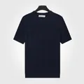 T-shirt en maille de soie glacée bleu roi pour hommes à rayures - M / Hauts / Bleu Royal 7065