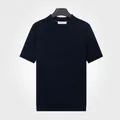 Premium men's ice silk knit short sleeve seagull collar Polo shirt in royal blue - Sapphire Blue