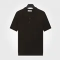 Elegante polo da uomo in maglia di seta ghiacciata traspirante nel colore marrone caffè. - Taglia M / Top / Caffè