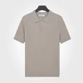 Premium men's breathable ice silk short sleeve knitted polo shirt in apricot color - Apricot