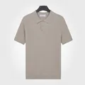Élégant polo en maille de soie glacée respirant pour hommes en couleur abricot pur - M / Hauts / Abricot