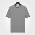 T-shirt en maille grise pour hommes de qualité supérieure avec col rond élégant et chic - M / Haut (9007) / Gris