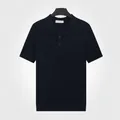 Premium men's short-sleeved ice silk knit polo shirt in royal blue color for summer - Sapphire Blue