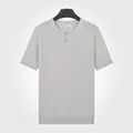 Men's breathable ice silk knit polo shirt in light grey short sleeve variant design - M / Tops / Light Gray