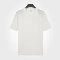 Hoogwaardige witte ijszijde gebreide poloshirt voor heren met ademende zomerse stof - Wit