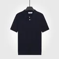 Polo en maille de soie glacée pour homme en bleu roi, respirant et décontracté - M / Hauts / Bleu saphir