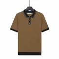 Polo tricoté en soie glacée pour hommes en variante marron café - M / Hauts / Café