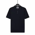 Men's breathable royal blue short sleeve rib-knit polo shirt for business casual wear - M / Tops / Sapphire Blue