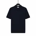 Polo en tricot pour hommes en soie glacée avec col mouette en couleur bleu roi - M / Haut (7094) / Bleu saphir