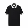 Polo homme noir en soie glacée à manches courtes avec col contrasté. - M / Hauts / Noir