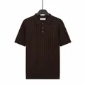 Men's breathable ice silk knit short sleeve Polo shirt in coffee brown color variant - M / Tops / Coffee