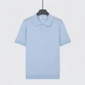 Men's breathable ice silk short sleeve polo shirt in a light blue shade for summer - M / Tops / Light Blue Zircon