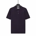 Men's breathable ice silk knit polo shirt in dark purple short sleeve style - M / Tops / Purple