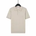 Polo en maille premium pour homme en soie glacée respirante de couleur abricot. - M / Hauts / Abricot