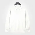 Elegante maglione da uomo in maglia bianca con colletto polo e maniche lunghe - Taglia M / Top / Bianco