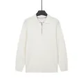 Maglione in maglia a costine da uomo con mezza zip in bianco crema - Taglia M / Top / Bianco
