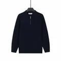 Maglione in maglia blu navy da uomo con colletto a rever e design classico a mezza zip - Taglia M / Top / Blu zaffiro