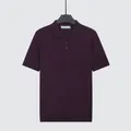 Premium breathable men's ice silk polo shirt in a sophisticated deep purple color variant - Purple