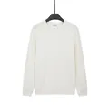 Elegante maglione da uomo in maglia a girocollo slim fit in puro colore bianco caldo - Bianco