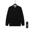 Pull en maille classique pour hommes avec col Henley en bleu roi, en couleur unie - M / Haut (2005) / Noir