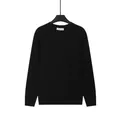 Pull en maille noir classique pour hommes avec col rond et texture côtelée élégante - M / Hauts / Noir