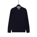 Pull en maille à col rond classique pour hommes en bleu roi avec un design côtelé ajusté - M / Hauts / Bleu saphir