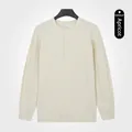 Pull henley en maille à manches longues pour hommes avec boutons en couleur abricot - M / Hauts / Abricot