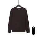 Pull en tricot côtelé marron café pour hommes, coupe ajustée et chaude pour l'automne-hiver - M / Hauts / Café