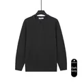 Pull en maille gris foncé pour homme avec col tunisien, style old money élégant - M / Hauts / Gris foncé