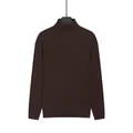 Luxe donkerbruine heren coltrui van premium geribd gebreid materiaal voor de winter - M / Tops / Koffie (2003)
