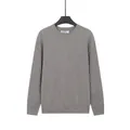 Maglione da uomo in maglia slim fit a girocollo in colore grigio chiaro per l'autunno - Grigio chiaro