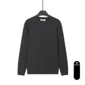Maglione da uomo lavorato a maglia girocollo grigio scuro a coste - Grigio scuro