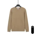 Maglione in maglia cammello classico da uomo, girocollo vestibilità slim e manica lunga - Cammello