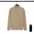 Klassieke herentrui met col in ribgebreid patroon in de kleur camel - M / Tops / camel