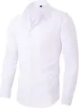 Camicia da uomo bianca a maniche lunghe in tessuto elasticizzato stiro facile - 38/XXXS / Top / Bianco