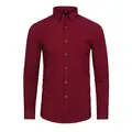 Chemise habillée pour hommes, bordeaux, manches longues, extensible, infroissable. - 38/XXXS / Hauts / Bordeaux