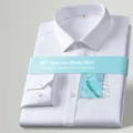 Chemise blanche premium pour homme en coton infroissable, manches longues - 38 / Haut (DP-01) / Blanc